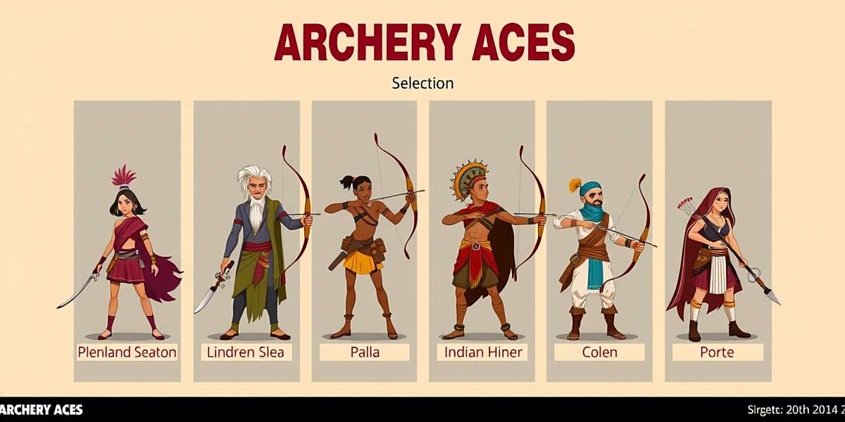 Archery Aces character selection screen featuring diverse Indian archers